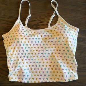 Roller Rabbit x Target White Tank Top with Colorful Hearts Large L NWOT